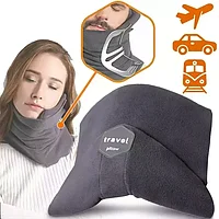 Шарф-подушка для поездок и путешествий Travel Pillow (темно-серый)
