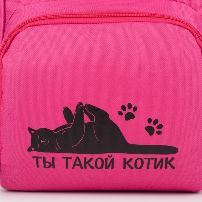 Рюкзак текстильный «Ты такой котик» 23*15*35 см, розовый - фото 1 - id-p203780694