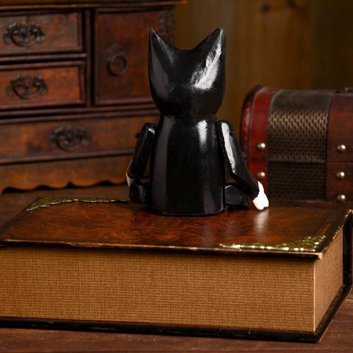 Сувенир деревянный «Кошка. Висячие лапки» 4,5*9*25 см, черно-белый - фото 1 - id-p203780708
