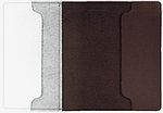 Обложка на паспорт из натуральной кожи комбинированная 9,5*13,3*0,3см, «Сиамская кошка», шоколадно-белая