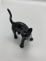 Фигурка фарфоровая №02 «Кот черный смотрит»