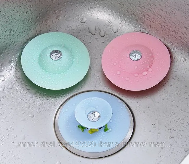 Фильтр-заглушка для раковины силиконовая (D-10 см.) разные цвета - фото 5 - id-p203790429