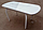 Стол для кухни раскладной Ривьера 110х70 см стекло фотопечать Мрамор №"/опоры массив белые, фото 2