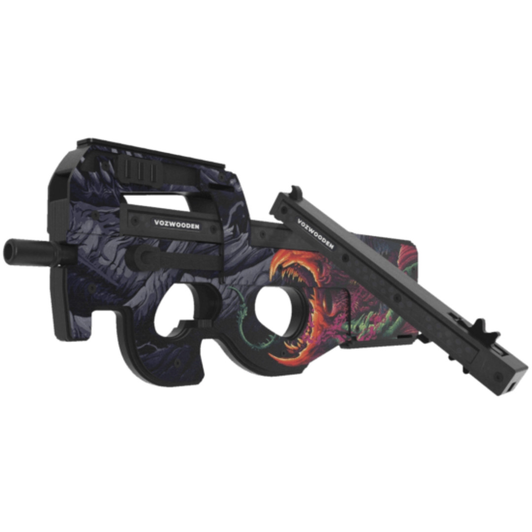Деревянный пистолет-пулемет VozWooden Active P90 Скоростной Зверь (резинкострел) - фото 2 - id-p203796076