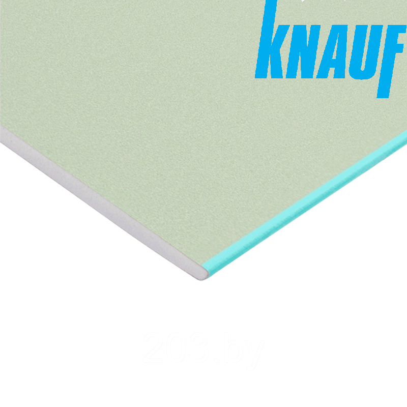 Гипсокартон KNAUF влагостойкий 12,5х1200х2000 мм. РБ.