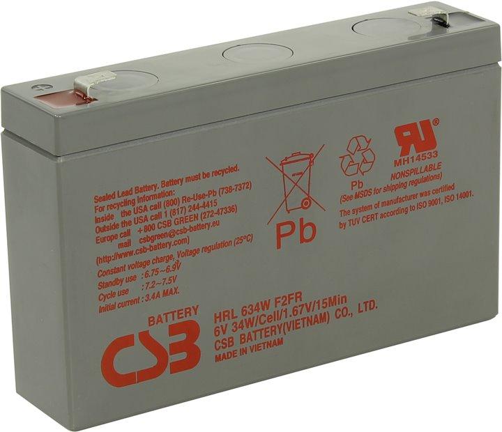 Аккумулятор CSB HRL-634W F2FR (6V, 8.5Ah) для UPS