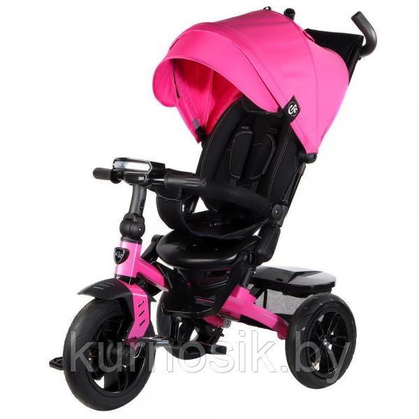 Детский велосипед трехколесный City-Ride Lunar с поворотным, надувные колеса 10/12  розовый