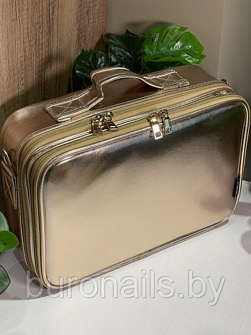 Сумка кейс для косметики "MADELLA ", цвет бронза, размер 34 см, фото 2