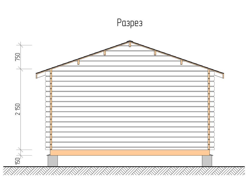 Дачный домик из бруса 4,5х6,0м (ДСН 4,5х4,5 ип), с навесом (двойная дверь и окна) стенокомплект - фото 2 - id-p102640407