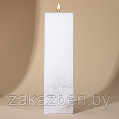 Свеча интерьерная белая с бетоном, 5 х 5 х17 см