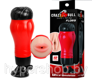 Мастурбатор ротик на присоске с 12 функциями вибрации Crazy Bull Flora