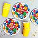 Набор бумажной посуды «С днём рождения», шарики, фото 2