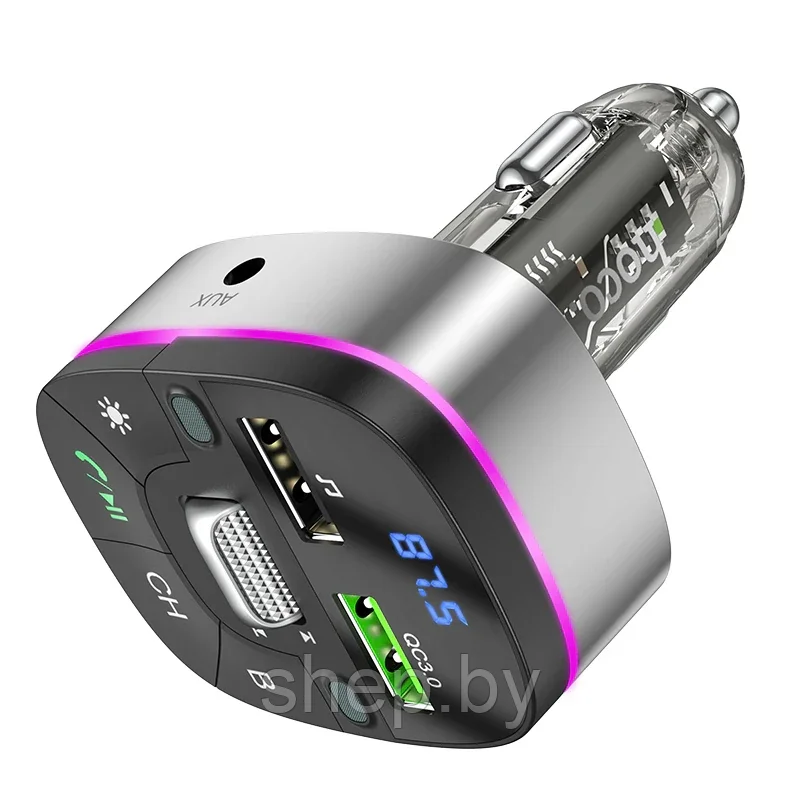 Автомобильный FM трансмиттер bluetooth модулятор HOCO E71 USB QC3.0 18W - фото 2 - id-p203813909