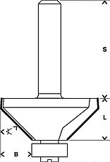 Фреза фасочная EXPERT S8/D44/L18,5/45° BOSCH 2608629379, фото 2