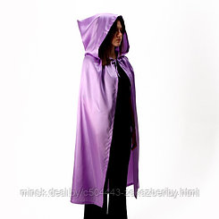 Карнавальный плащ взрослый, атлас, цвет фиолетовый, длина 120 см