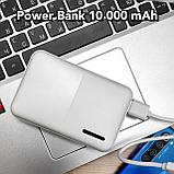 Портативное зарядное устройство Power Bank 10 000mAh Kinetic, с индикатором заряда. Белый, фото 3