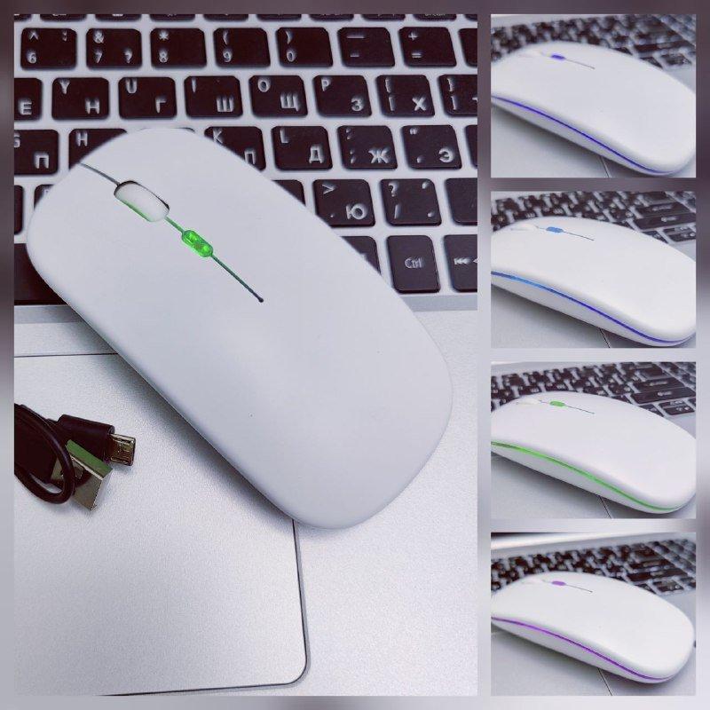 Беспроводная оптическая мышь Seven со световым эффектом (USB зарядка). Белая - фото 10 - id-p203823656