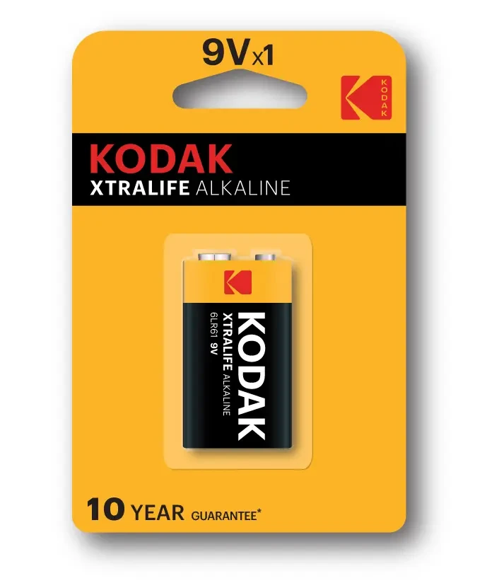 Батарейка - элемент питания KODAK Xtralife Alkaline Крона/9V/6LR61/1BP 556444, фото 1