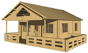 Дачный домик "Август" 6х6 м  из профилированного бруса 44 мм, (базовая комплектация)