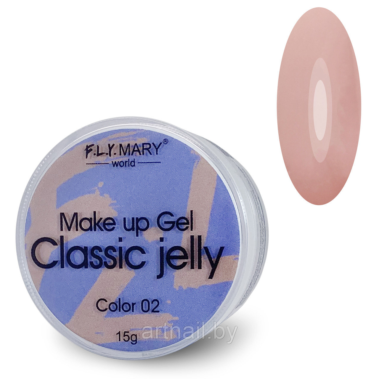 Гель-желе Classic Jelly 02 (пепельно-персиковый) FlyMary 15 гр - фото 1 - id-p180066392