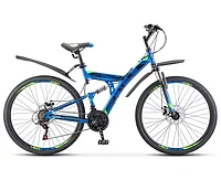 Велосипед Stels Focus MD 27.5 21-sp(синий/неоново-зелёный)