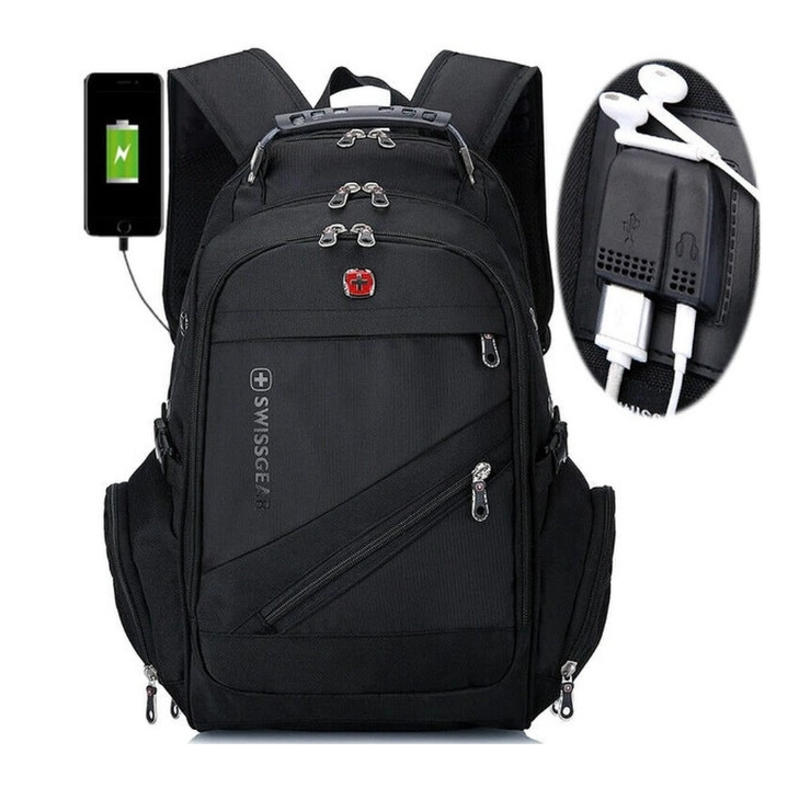 Большой Рюкзак SwissGear 8810 с Usb и Aux + Дождевик + ПОДАРОК - фото 7 - id-p203842012