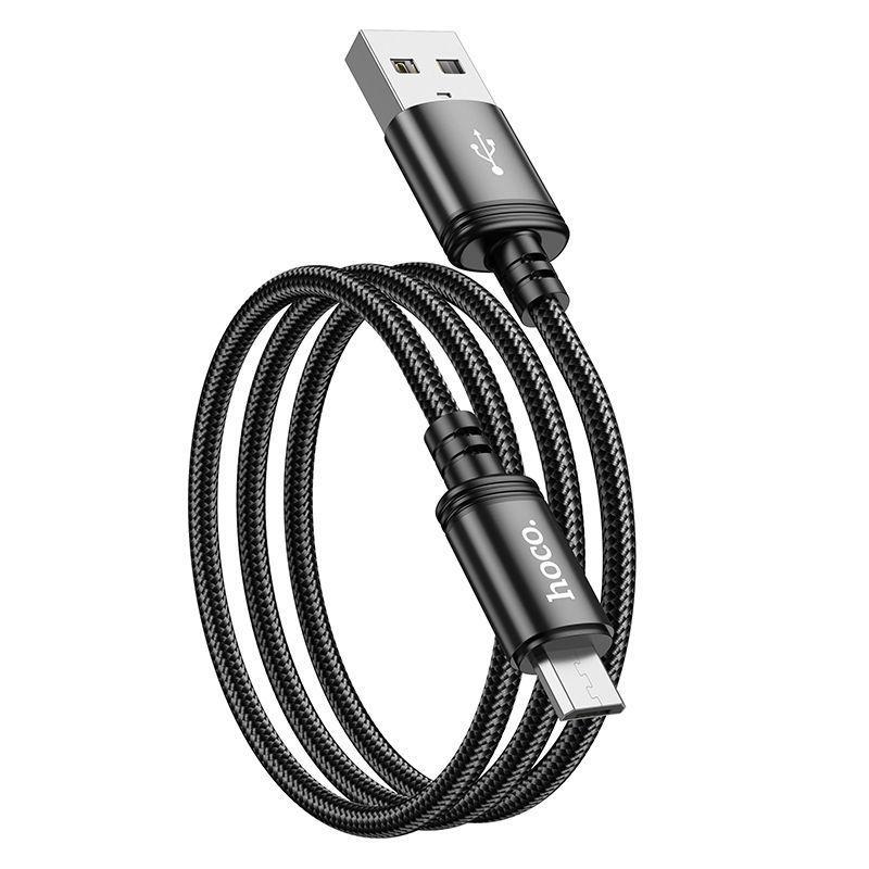 Кабель Micro USB HOCO X89 1м, 2,4А черный - фото 1 - id-p200714417