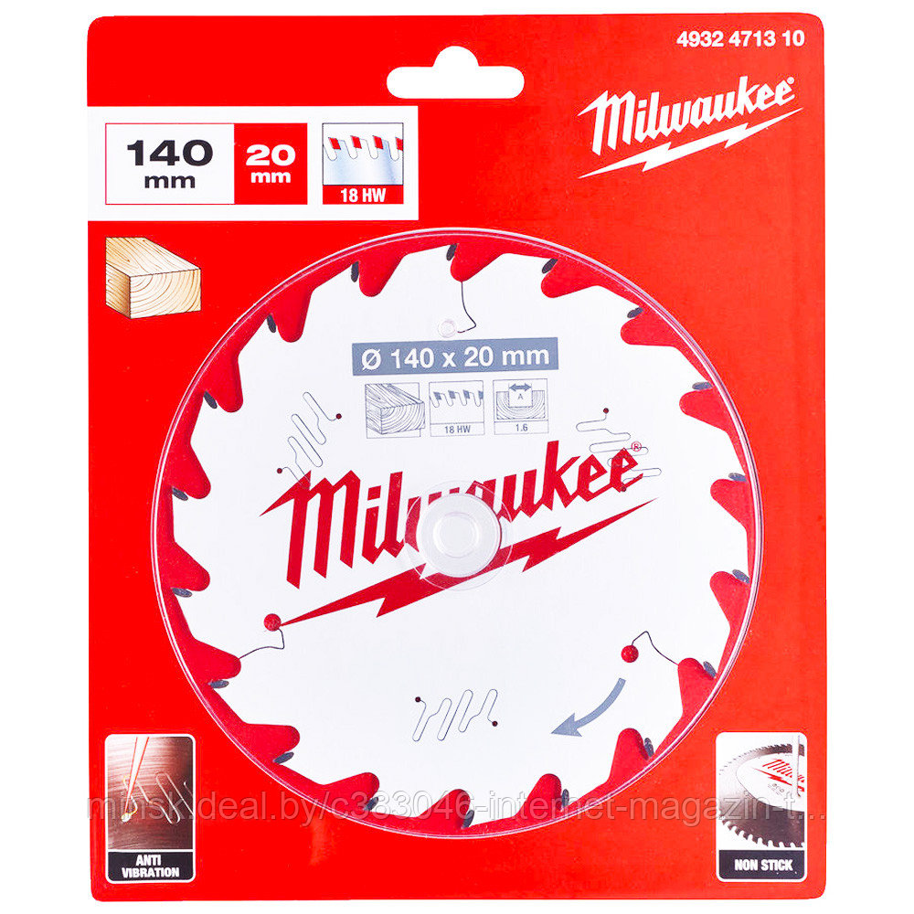 Пильный диск 140х1,6х20 мм Z18 Milwaukee (4932471310) - фото 1 - id-p177329177