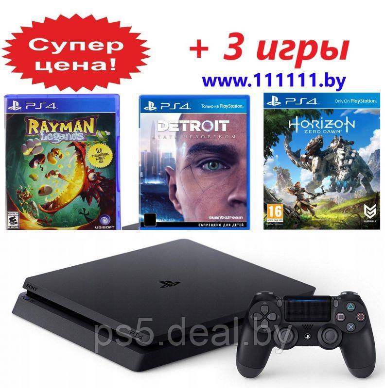Trade-in Б У PlayStation 4 Slim (PS4) + 3 игры - фото 1 - id-p203861438