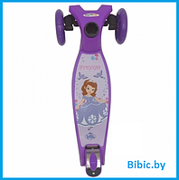 Детский самокат Принцесса фиолетовый 3-колесный Maxi макси Scooter Граффити, трехколесный для девочек