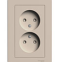 Розетка двойная без заземления, 16А, в сборе, цвет Песочный (Schneider Electric ATLAS DESIGN), фото 2