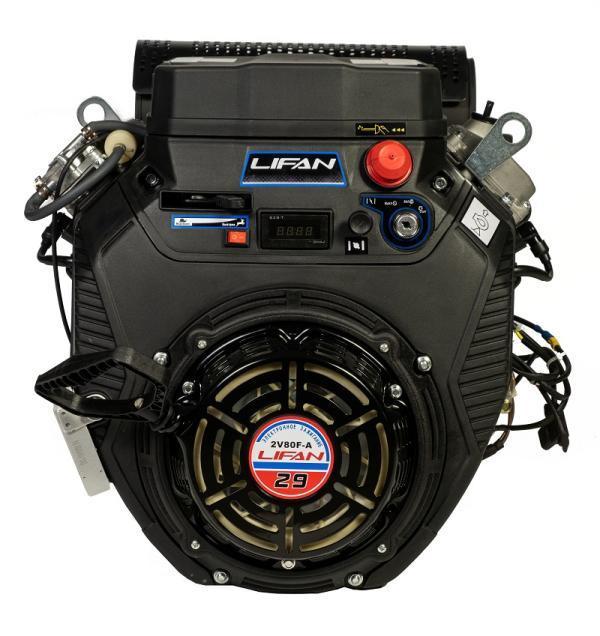 Двигатель Lifan LF2V80F-A, 29 л.с. D25  3А датчик давл./м,  м/радиатор, счетчик моточасов