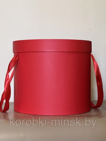 Шляпная коробка эконом вариант D32,2*28 см. Цвет: Красный