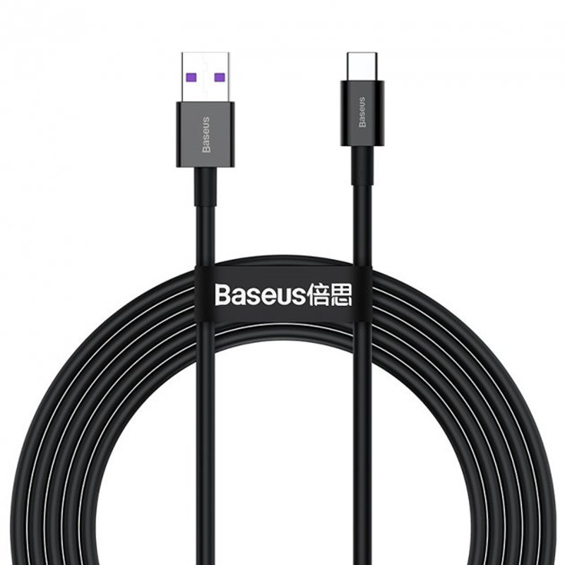 Кабель Type-C - USB 2.0 для зарядки 2м 6А 66W Baseus Superior (быстрая зарядка) черный - фото 3 - id-p203869944