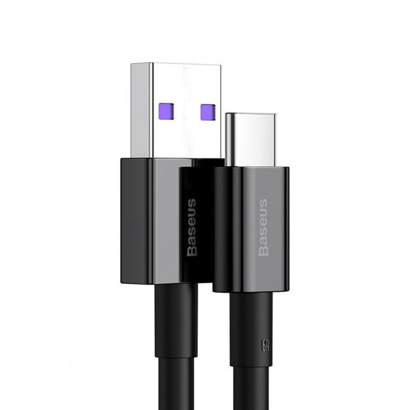 Кабель Type-C - USB 2.0 для зарядки 2м 6А 66W Baseus Superior (быстрая зарядка) черный - фото 4 - id-p203869944
