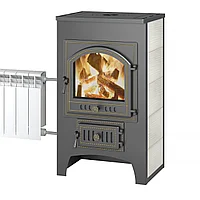 Печь-Камин Везувий ПК-01 (205) с плитой и т/о беж.12 кВт (200 м3) Ø 150 мм