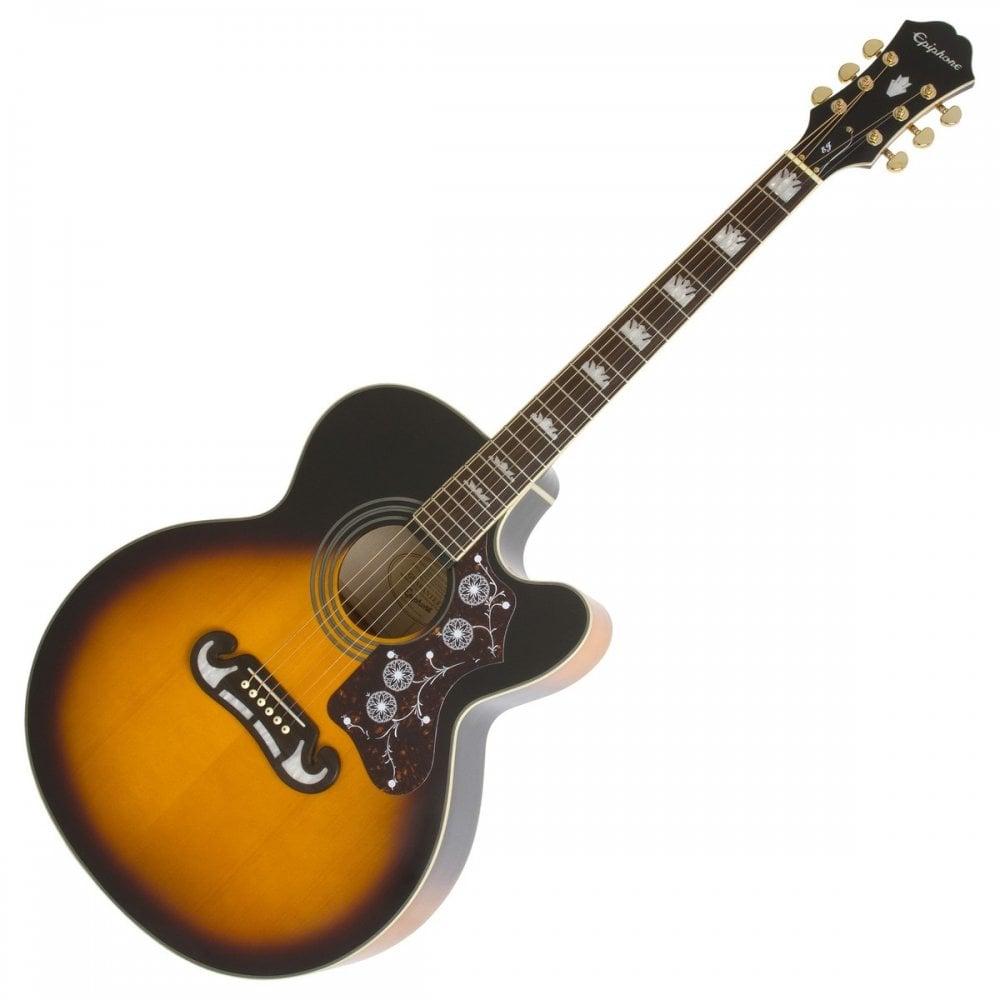 Акустическая гитара Epiphone J-200EC Studio Solid Top Fishman Sonitone VS Vintage Sunburst - фото 2 - id-p203870780