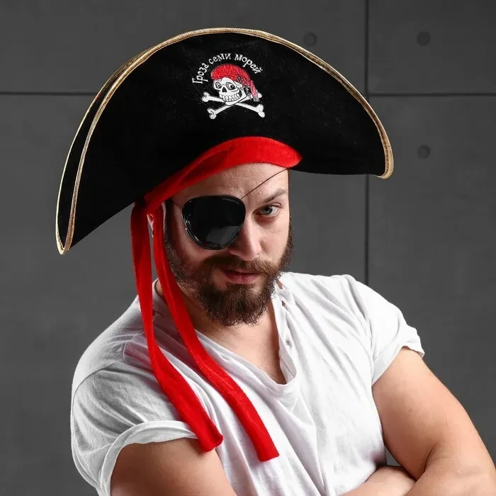 Карнавальный аксессуар Шляпа пирата «Гроза семи морей» для взрослых