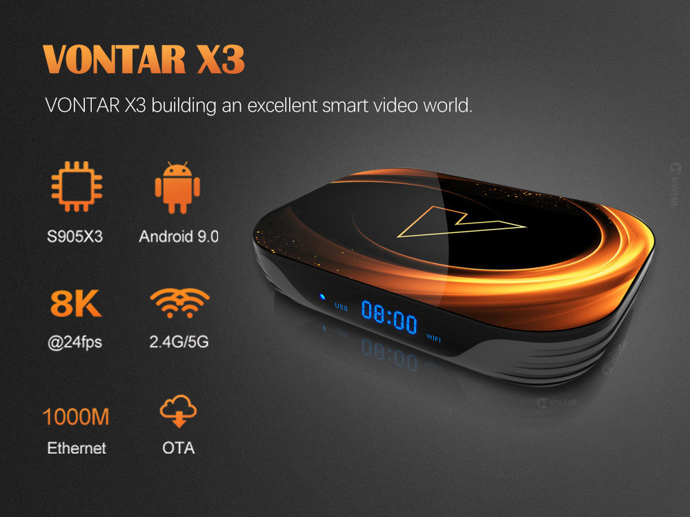 Смарт ТВ приставка VONTAR X3 S905X3 4G + 32G TV Box андроид - фото 7 - id-p203871446
