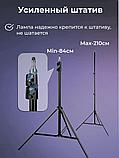 Кольцевая лампа 45 см MJ-18 RGB + Усиленный Штатив (2м) + 3 Держателя для телефона+пульт. Разнообразные цвета, фото 5