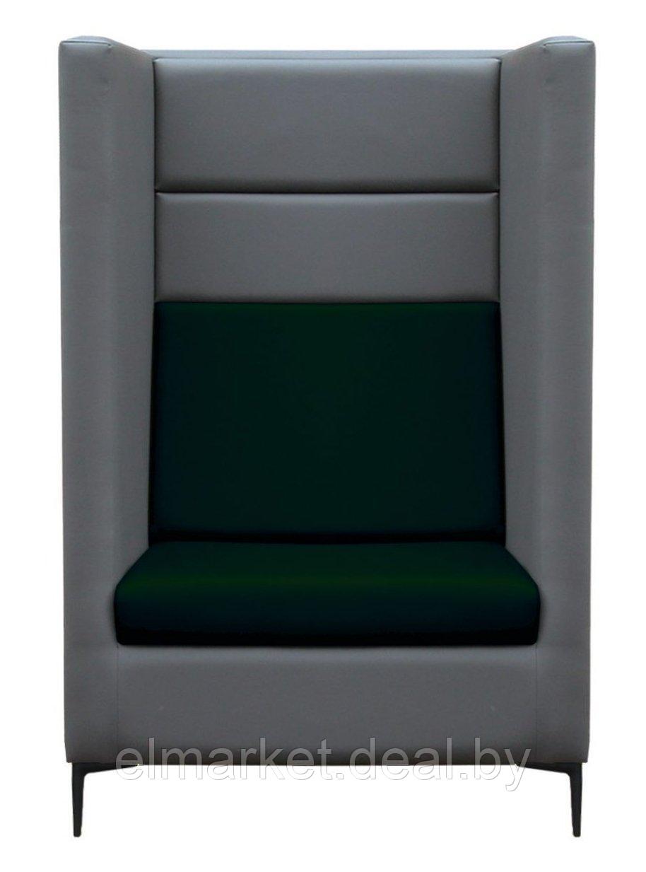 Кресло Бриоли Дирк L21-L15 (серый, зеленые вставки) - фото 1 - id-p167241229