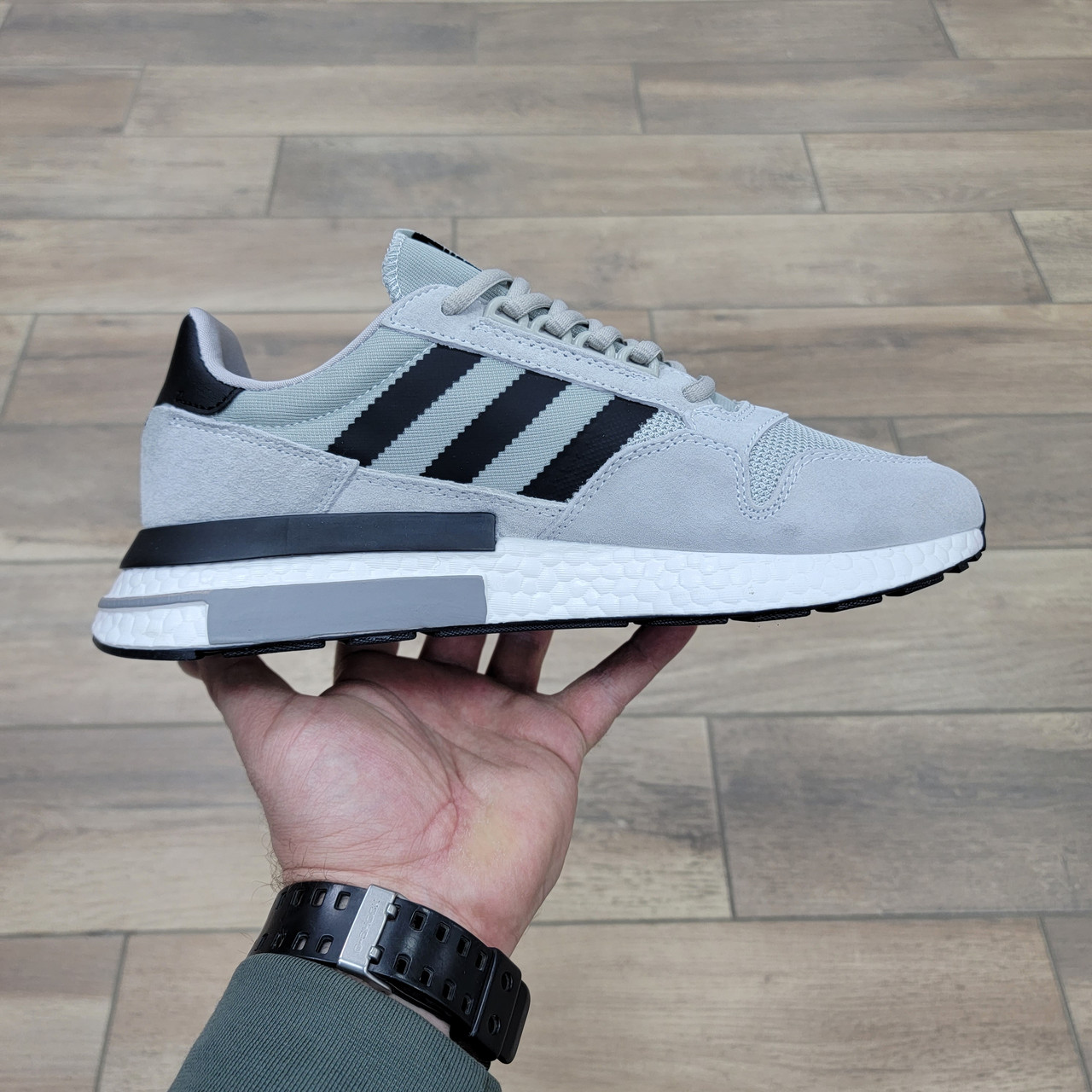 Кроссовки Adidas ZX 500 RM Grey Black - фото 2 - id-p180038450