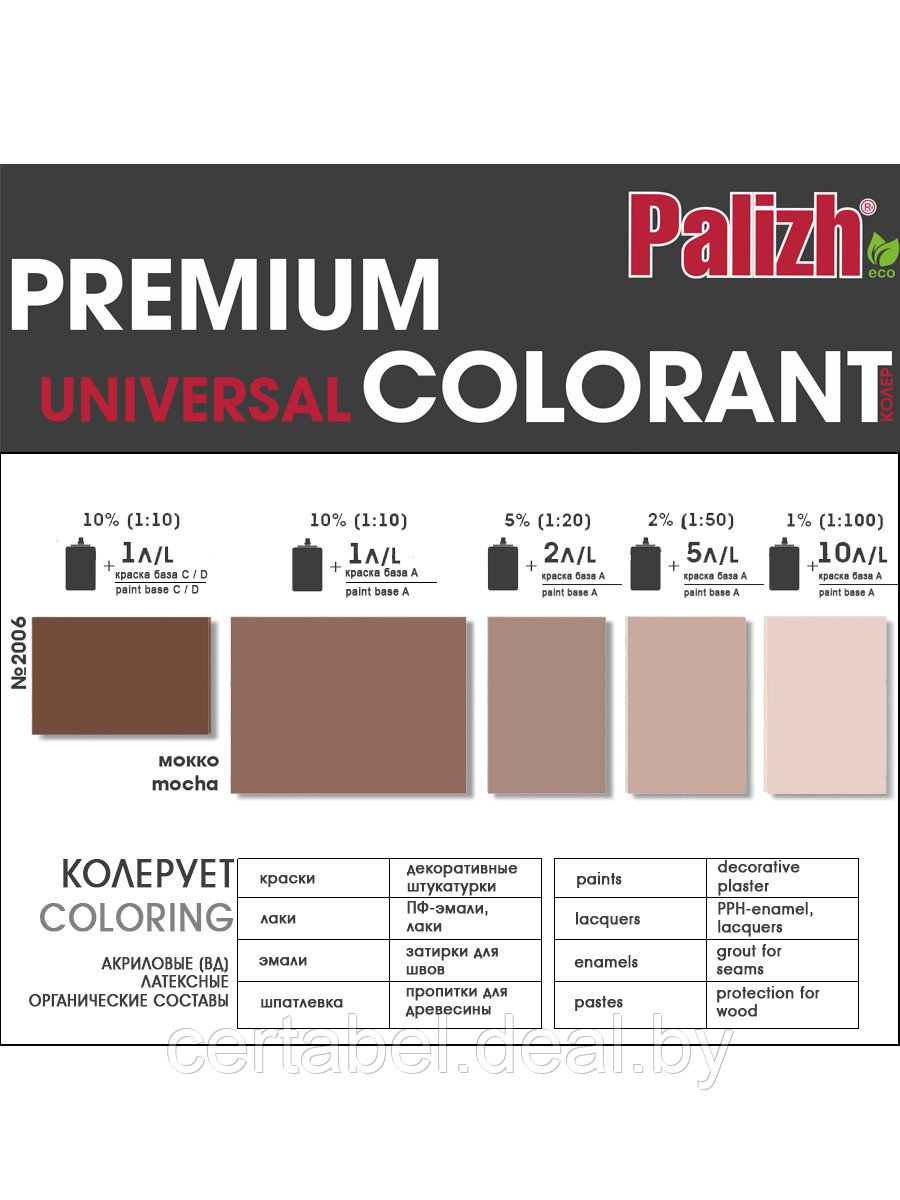 Паста колеровочная МОККО Palizh Premium светостойкая (100мл) - фото 2 - id-p203896334