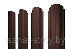 Штакетник П-образный А фигурный 0,45 PE  RAL 8017 шоколад