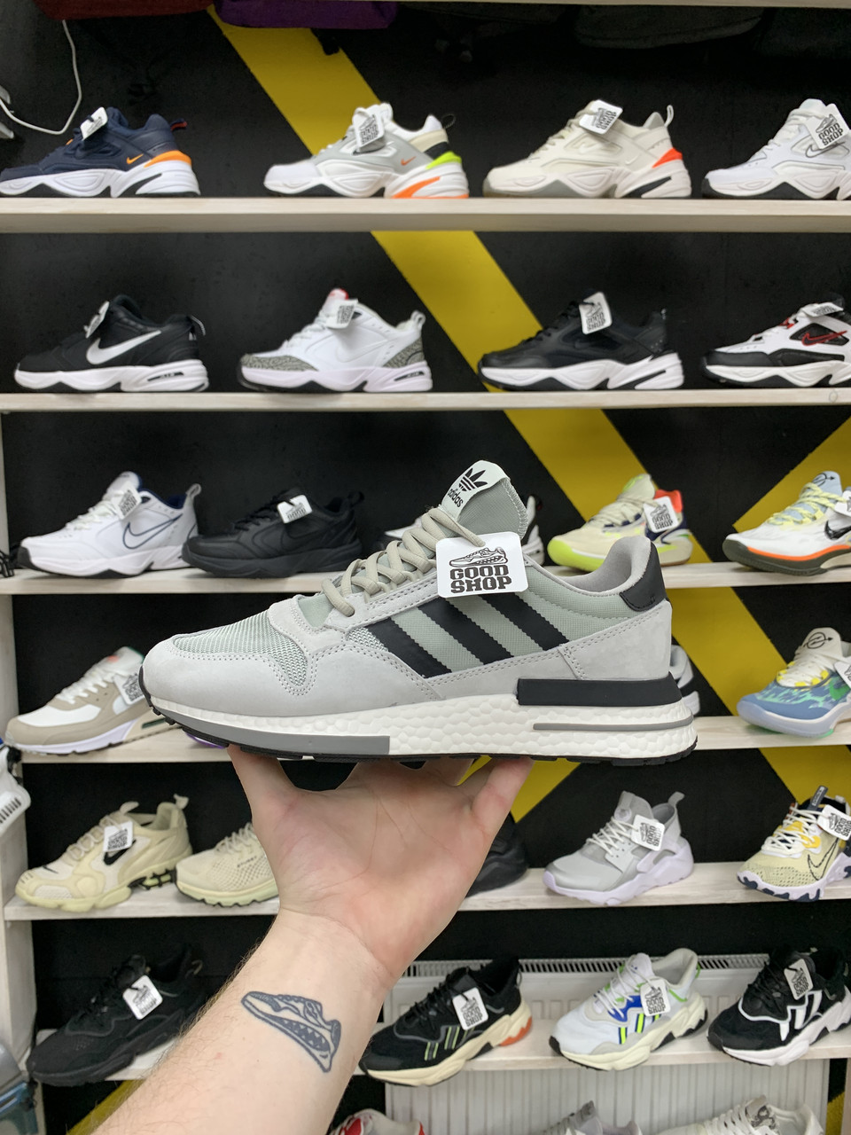 Кроссовки Adidas ZX 500 Boost Grey Black White