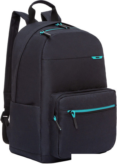 Школьный рюкзак Grizzly RQL-118-31 (черный/бирюзовый) - фото 1 - id-p202587681