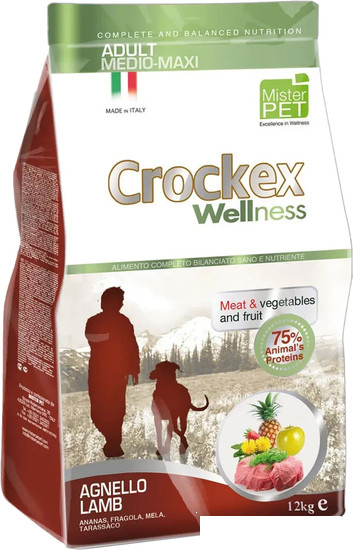 Сухой корм для собак Crockex Wellness Medio-Maxi Adult Lamb & Rice 12 кг