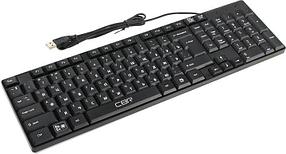 Клавиатура CBR KB-110 Black USB 102КЛ офисн.,поверхность под карбон, переключение языка 1 кнопкой (софт)