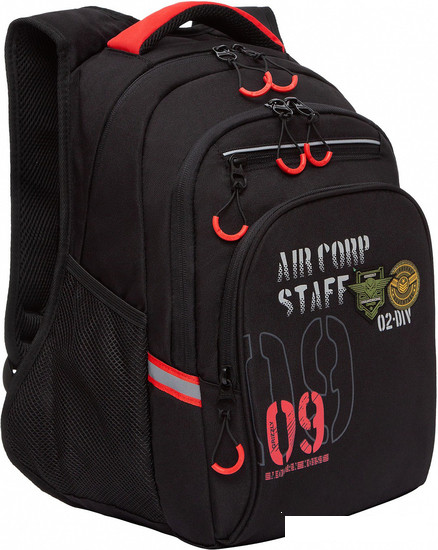 Школьный рюкзак Grizzly RB-050-21/2 (черный/красный) - фото 1 - id-p202587052