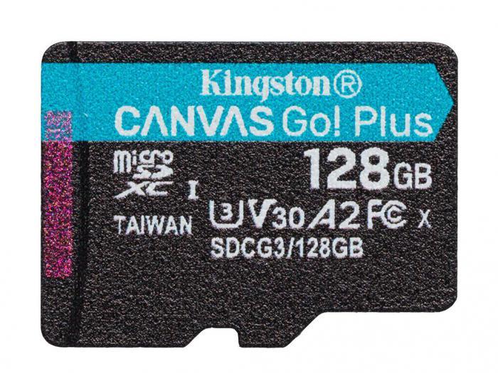 128Gb - Kingston MicroSDHC 170R A2 U3 V30 Canvas Go Plus SDCG3/128GBSP (Оригинальная!) - фото 1 - id-p203300662